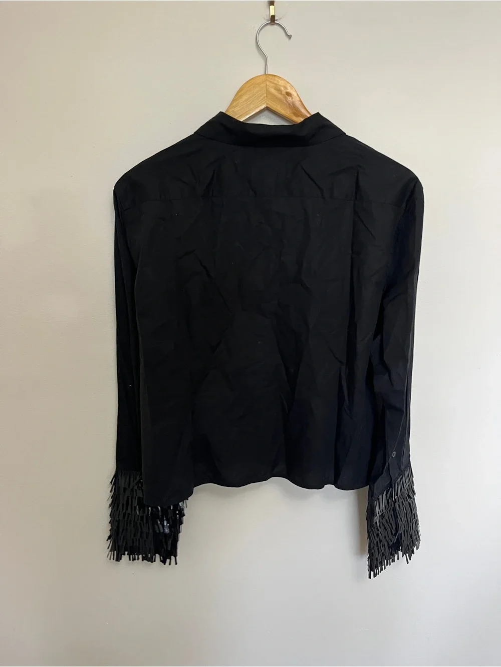 J. Crew Collection Garcon Sequin Cuff Button Down Shirt in Black NWT